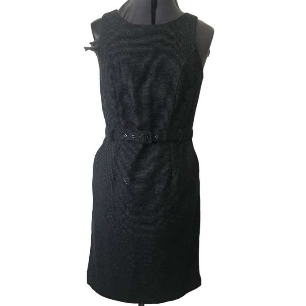 Nwt Banana Republic Outlet Wool Blend Checked Belted Sheath Dress Size 4